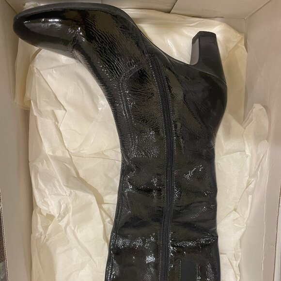 Gabor Womens Black Leather Round Toe Zipper Block Heel Knee High Boots Size 7 - Picture 2 of 6